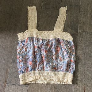 Luca couture floral croche cropped top